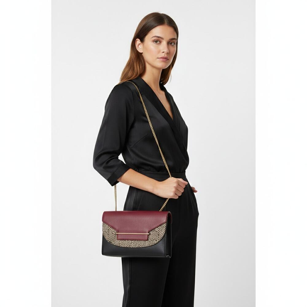 Vince Camuto Leather Handbag With Animal Hair.